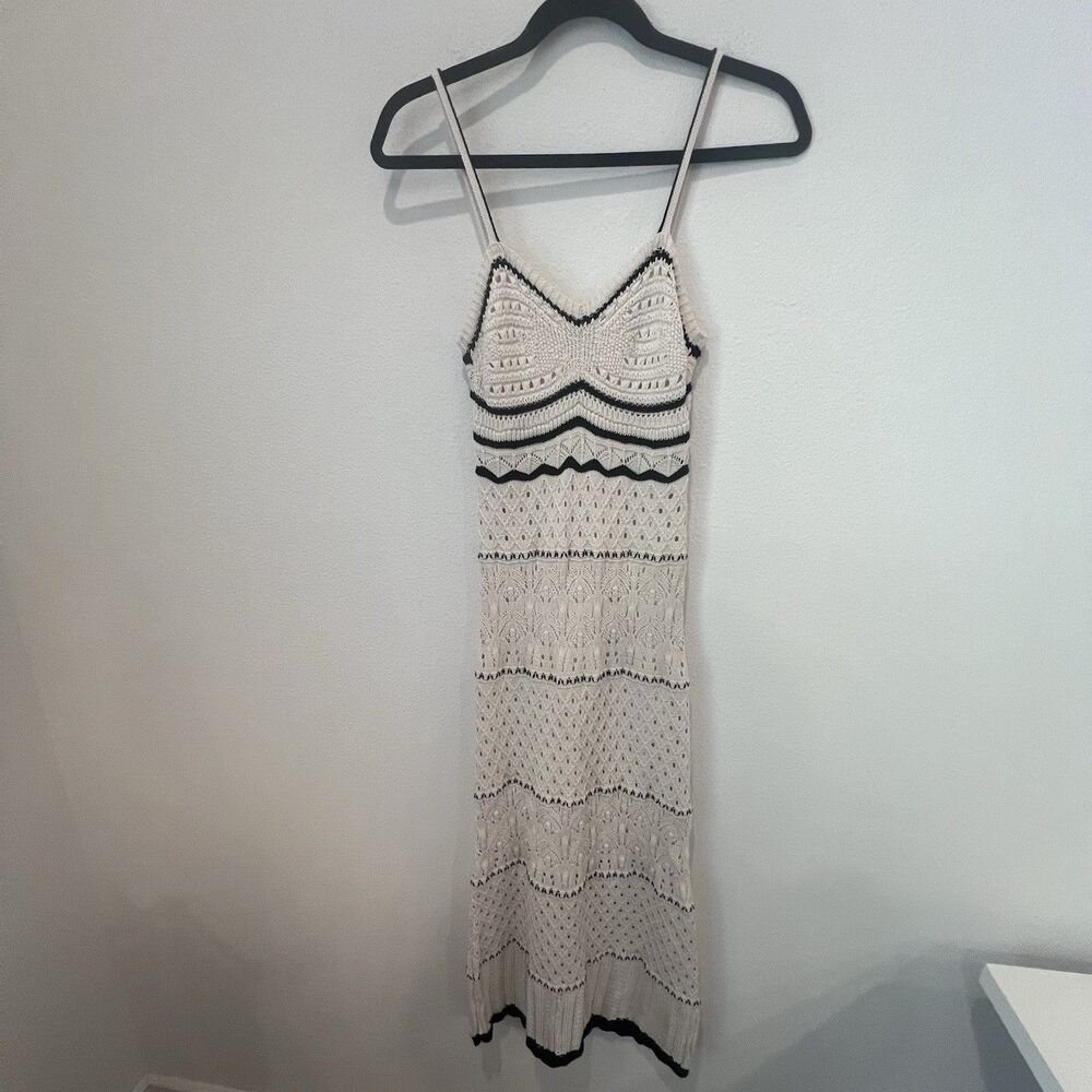 Olive + Oak Women’s Cream Midi Knit Dress XS Party Beach Vacation Pics Bodycon